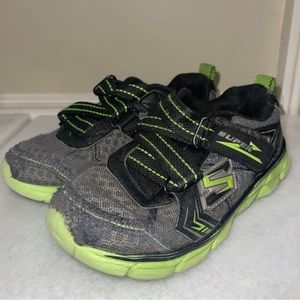 Kid’s Green Velcro Skechers Athletic Sneakers